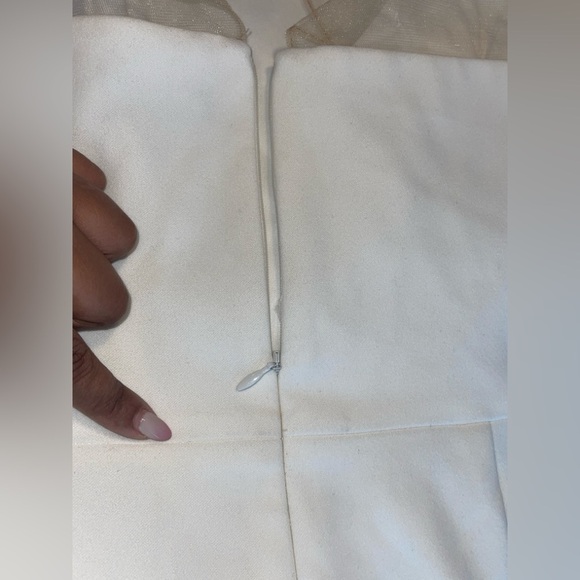 Xscape Scuba Crepe Off-the-Shoulder Sleeveless Rosette Mini Dress12 NWT soft fem - Picture 5 of 9